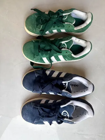 2 Pairs Adidas Originals Campus Sneakers – Green & Navy Blue – Pre-Owned – Bundle Deal