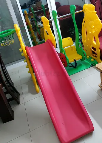 Kids Indoor Slide with Climbing Steps and Mini Swing - Good Condition