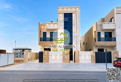 Modern villa (registration and ownership transfer fees included) located on a main road features tw