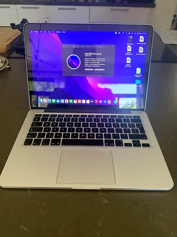 Apple MacBook Pro 13-inch (Silver) - Working Condition with MacOS Monterey and NEW BATTERY