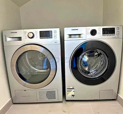 Samsung front-load washer and dryer set - 8kg each, silver
