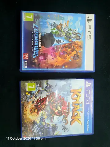 Minecraft Legends (PS5) + Knack (PS4) - Used Disc Games asking 100 for both!