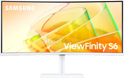Samsung ViewFinity S6 34 inch Curved UWQHD Monitor - 100Hz - White, S65TC