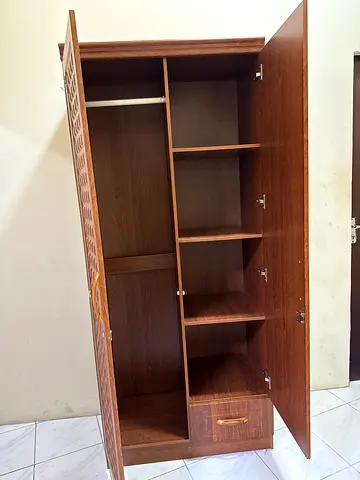 Wooden Wardrobe/Armoire with Multiple Compartments and Drawer - Used