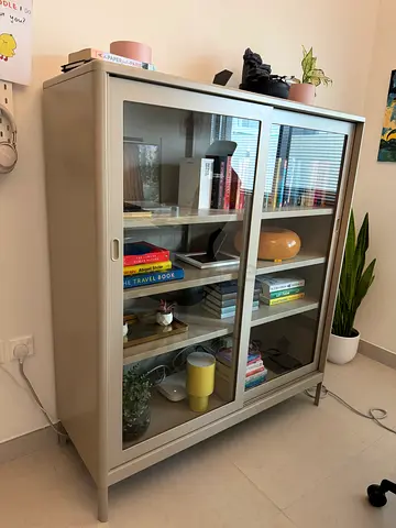 Ikea Idasen Cabinet with Glass Sliding Doors