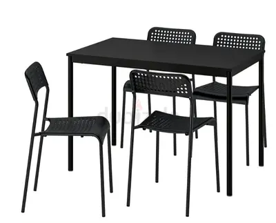 SANDSBERG Table and 4 chairs, black black/black