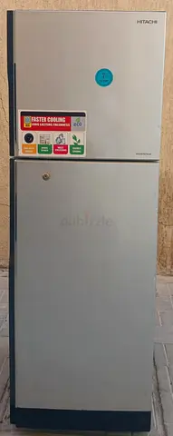 Double door Hitachi Refrigerator 246 liters net capacity, gray condition perfect working.