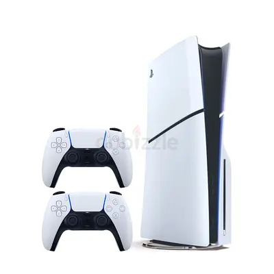 PlayStation 5 SLIM Console with 2 DualSense Controllers - White