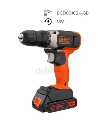 Black & Decker 18V Cordless Drill Driver (BCD001C2K-GB) with Lithium Battery