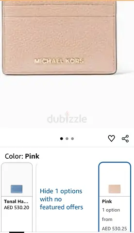 Michael Kors pink leather card holder / slim wallet