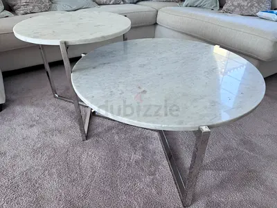 White marble coffee table set
