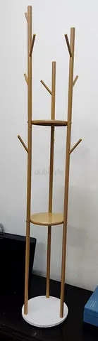 Tree-Style Coat Stand with Two Shelves