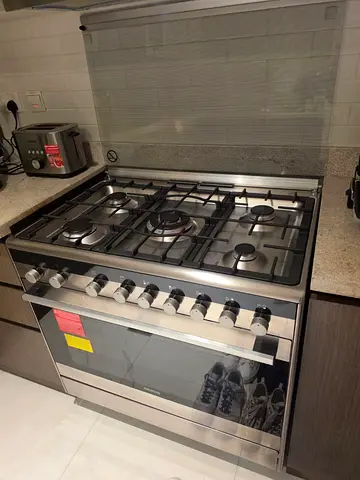 Stainless Steel 5-Burner Gas Range with Large Oven