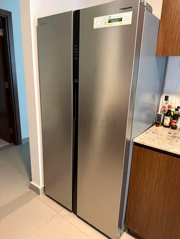Panasonic Side-by-Side Refrigerator - Stainless Steel, Good Condition