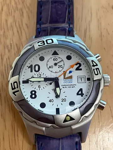 Men's Lazurde Chronograph Sports Watch with Purple Leather Strap