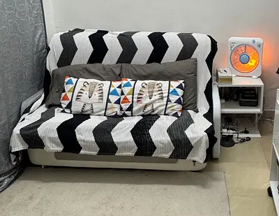 Compact 2-Seater Sofa Bed with Cushions and under and side Storage