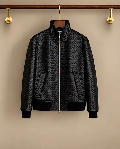 Bottega Leather Bomber Jacket (SUPER MASTER QUALITY)