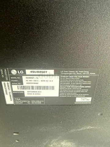 LG 49-inch LED TV (49UB850T) - Good Working Condition