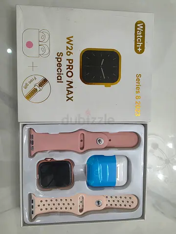 W26 Pro Max Smartwatch + Extra Straps and Wireless Earbuds - New in Box
