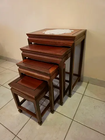 Set of 4 Vintage Wooden Nesting Side Tables
