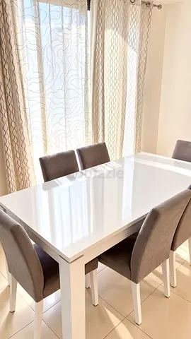PAN HOMES STARLOCK Dining Set – White Table & 6 Chairs