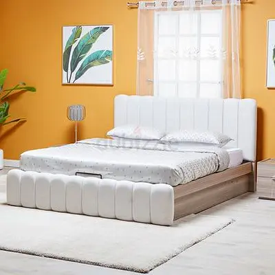 LUXURY BEDROOM SET: Warner King Bed (180x200) + Premium Visco Gel Matt & Easy-Lift Hydraulic Storage
