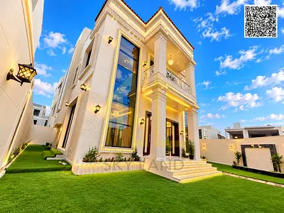 Luxury Corner Villa for Sale in Al Helio 2 – Ajman | Two Floors Plus Roof | Stone Facade | Corner P
