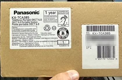 Panasonic KX-TCA385 rugged DECT handset, open box