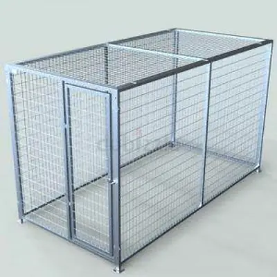 Galvanized dog cage