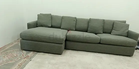 Crate & Barrel Lounge Deep gray lshape sofa