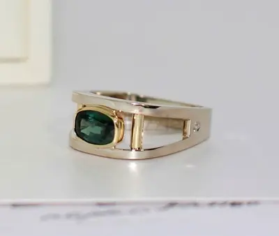 Natural Sapphire Ring, 18K White & Yellow Gold