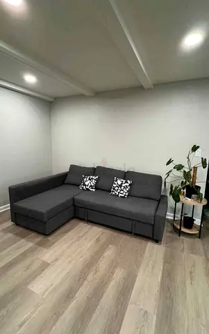 Gray L-shaped Sofa with Storage Chaise Good Condition