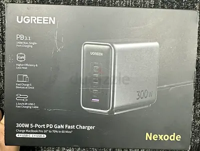 UGREEN Nexode 300W 5-port GaN desktop charger, new