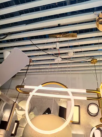 Modern gold LED pendant chandelier - contemporary hanging light