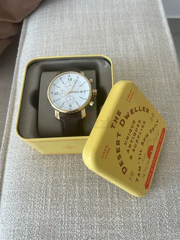 Fossil Men's Chronograph Watch - Brand New in Box (Gold-Tone, Leather Strap)