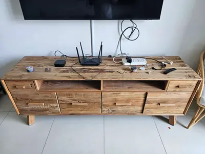 Rayyan wooden entertainment unit (Natural)
