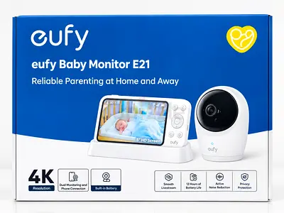 Eufy Baby Monitor E21 with Camera and 5" HD Parent Unit - 4K Resolution