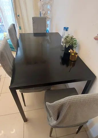 Glass dining table 4 chairs