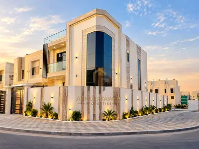 Distinctive villa for sale in Al Zahia, Ajman – featuring a spacious front setback and a location right next to the mosque. Move-in ready, with high-e