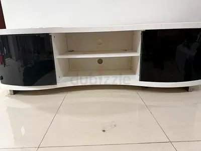 TV Unit / TV Cabinet with Storage – White & Black