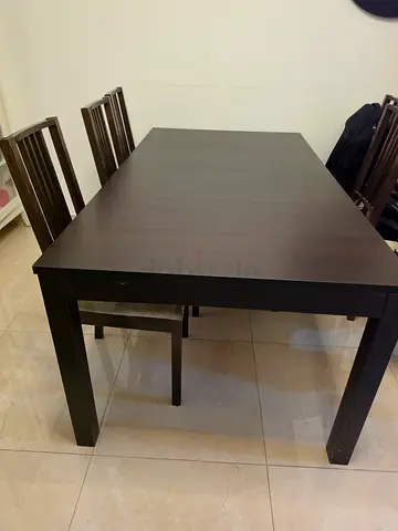 Ikea Bjursta Dining Table - Seats 8+, Good Condition 175-260 cm extendable dining table with chairs.
