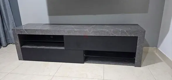TV Stand - Grey Stone Vinyl Wrap