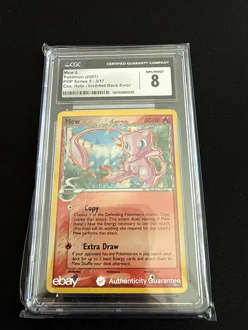 Mew Pop series 5 inverted back error CGC8