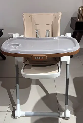 Beige Giggles Adjustable Baby High Chair with Tray