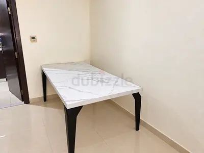 6 seater Dining Table with Black Metal Legs- Good Condition (no chairs)