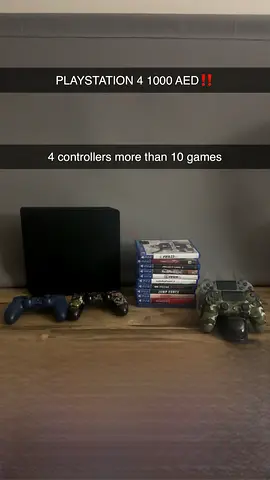 PS4 Slim with 4 controllers and 10+ games - Good condition