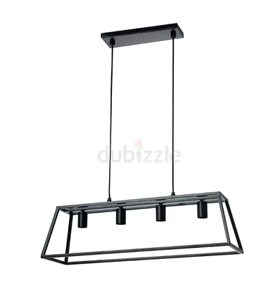 FELSISK Pendant lamp with 4 lamps, black, 81 cm