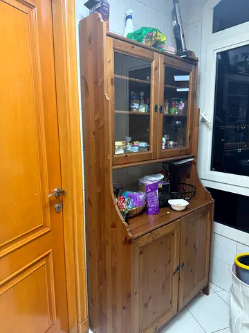 Solid Wood Display Cabinet / kitchen Cabinet - Good Condition