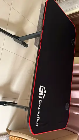 GamerTek Large Gaming Desk with Cup Holders and Cable Grommets
