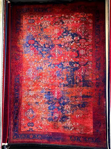 Large Red Traditional Persian-Style acrylic Rug — new condition